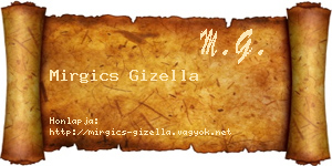 Mirgics Gizella névjegykártya